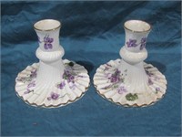 Victorian Violets Candle Holders