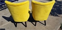 Nee set of 2 Yellow Velvet Accent Chairs