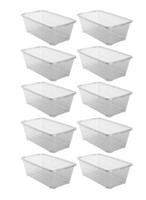 NEW lot of 11- clear shoe storage containers