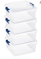 NEW 4 pack 15.5 qt latching boxes