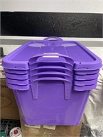 NEW lot of 5- 55Qt stackable containers