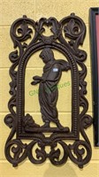 Antique cast-iron figural piece - woman with a