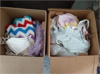 2 Boxes of Baby Clothes & Blankets