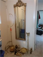 Collection of Brass Items & Plastic Mirror