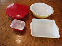 Red & Yellow Pyrex Dishes