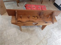 Wooden Bench, Shelf, Cabinet