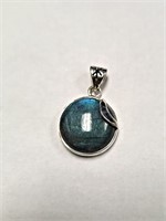 Sterling Silver Labradorite Necklace Pendant SJC