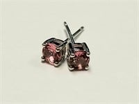 Sterling Silver Pink Tourmaline Stud Earrings SJC