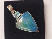 Sterling Silver Azurite & Apatite Pendant SJC