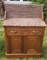 30" Rose Marble Top Washstand