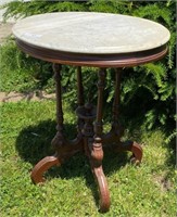24" Oval Marble Top Lamp Table