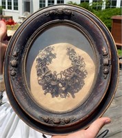 14" Oval Framed Hair Wreath