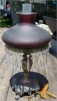 21" Parlor Lamp w/ Hanging Glass Prisms