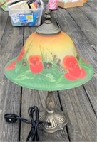 13" Reverse Painted Decorative Lamp