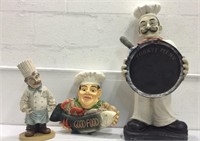 Trio of Italian Chef Statues K10D