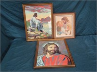 3 Pc Religious Art in Frames