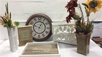 Wall Clock, Planters, Faux Florals & More K7D