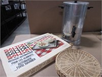 Coffee urn - Hotray food warmer, picnic plates