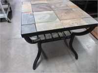 Coffee table and side table with stone tiles