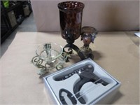 Wine opener set and 3 candle holders