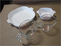 Corningware and Pyrex measuring cups