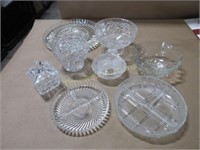 Crystal and pressed glass grouping