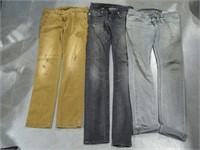 3 Pair Young Mens Jeans Sizes 26-28