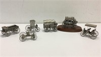 Six Franklin Mint Pewter Wagons & More 8D