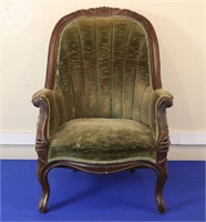 Victorian Velvet Upholstered Armchair