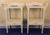 (2) Primitive White Painted Washstands