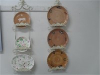 2 IRON WALL PLATE RACKS WITH COLLECTIBLE PLATES