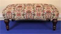 Floral Upholstered Ottoman/ Footstool