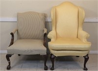 Traditional Wing Chair + Open Armchair