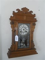 VICTORIAN KEY WOUND WALL CLOCK WITH KEY