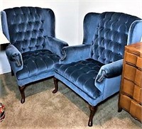 Two Wing Back Upholstered Chairs