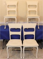 Set of 4 White Painted Chairs