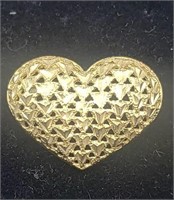 14k Yellow Gold Heart Pendant Total Weight 3.7g