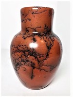 Signed Ceramic Horsehair Vase