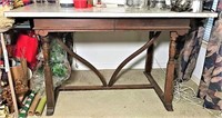 Vintage Wood Dining Table with Laminate Top