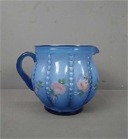 Fenton Hand Painted Glass Pitcher