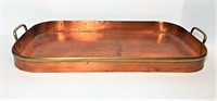Copper Serving Tray with Brass Handles