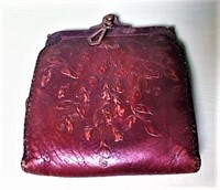 Antique Embossed Leather Purse