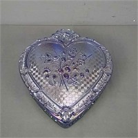 Fenton Iridescent Covered Heart Dish