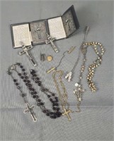 Religious Grouping Includes Antique Rosaries.