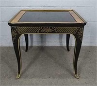 Black / Gold Enameled Side Table