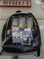 BACKPACK WITH PADLOCKS AND OTHER