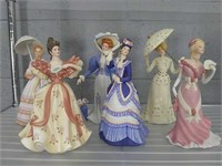 6x The Bid Lenox Porcelain Lady Figures