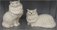 2x The Bid Large Porcelain Cats