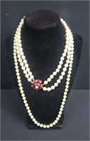Pearl Necklaces One Sterling Clasp And Double