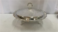 Vintage Large Oneida Silver Soup Tureen w Glass